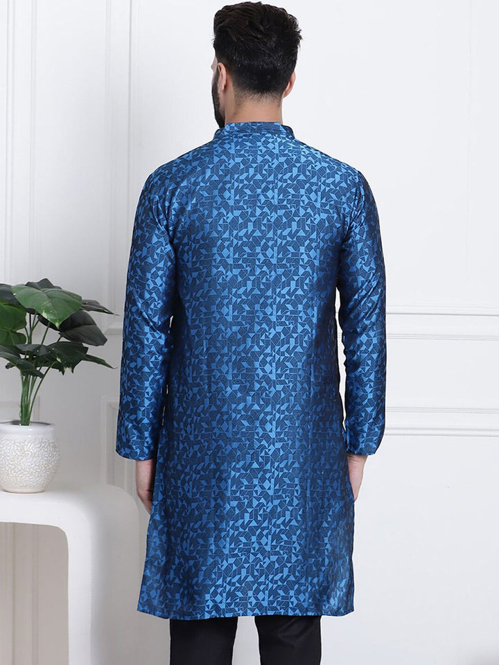 SOJANYA Kurta Kolar Mandarin Rekaan Tenun Geometrik