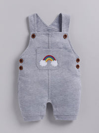 Moms Love Infant Boys Pure Cotton Dungaree With Striped T-Shirt