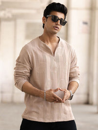 Powerlook Men Self Design V-Neck T-shirt