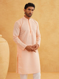 SOJANYA Geometric Embroidered Pure Cotton Straight Kurta