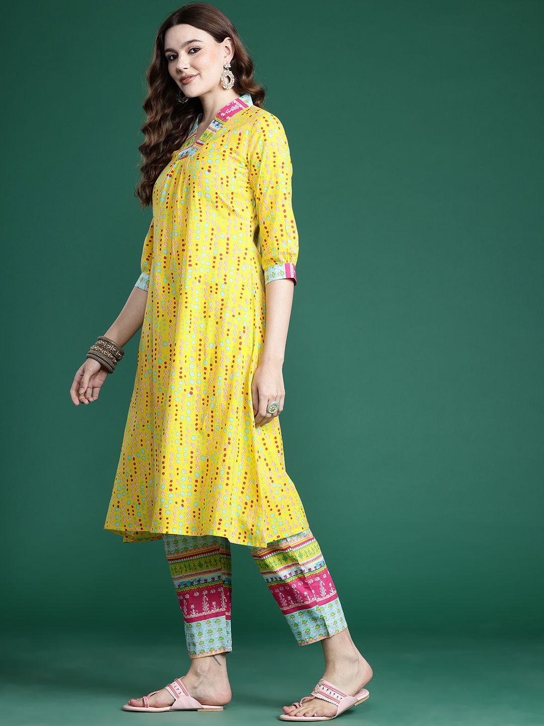 Indo Era Printed Pure Cotton Kurta with Trousers