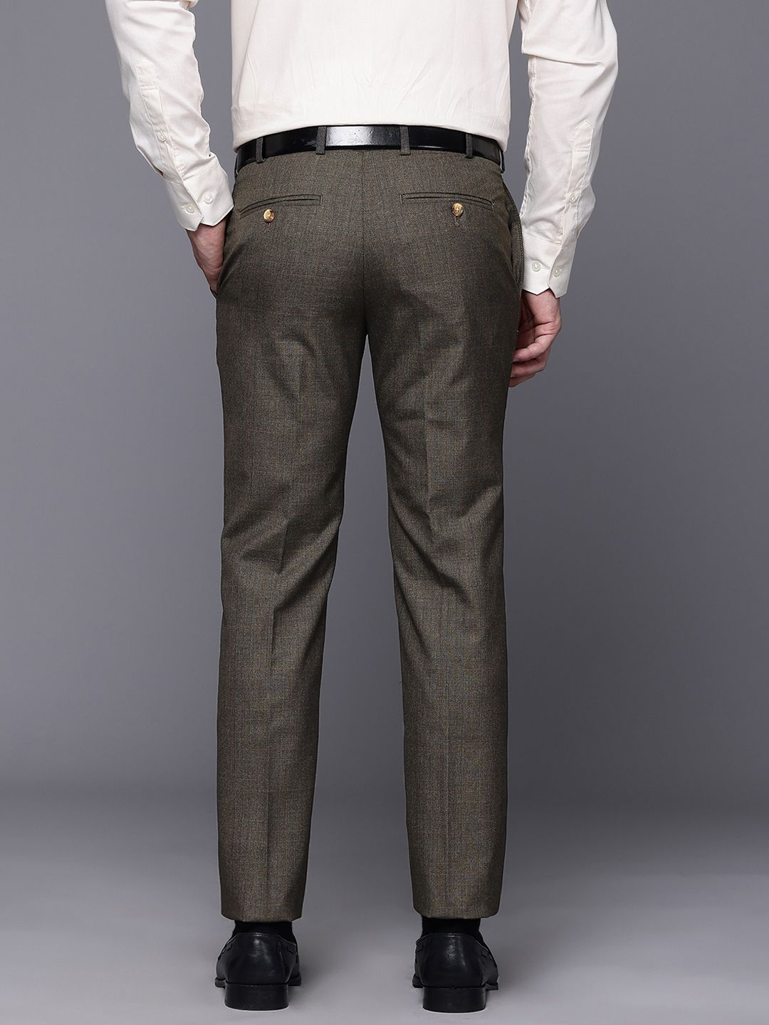 Raymond Men Checked Slim Fit Formal Trousers