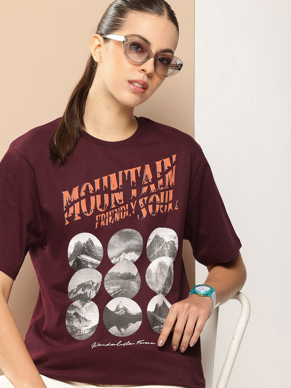 Difference of Opinion Printed Oversized Pure Cotton T-shirt