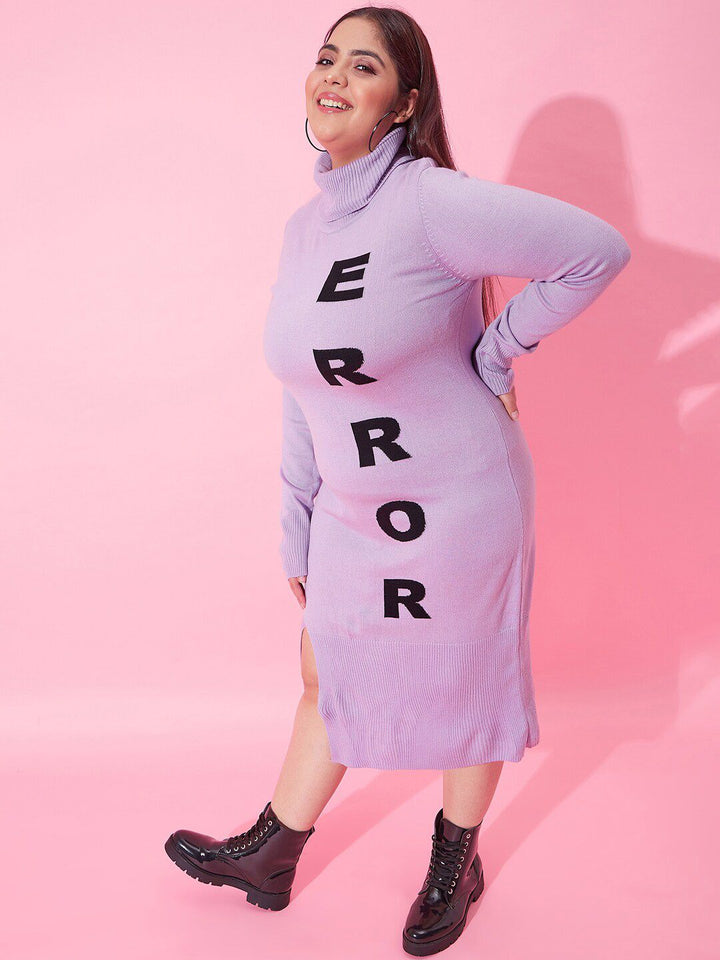 CURVY STREET Typography Printed T-shirt Midi Dress