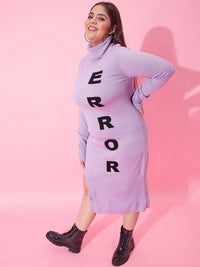 CURVY STREET Typography Printed T-shirt Midi Dress