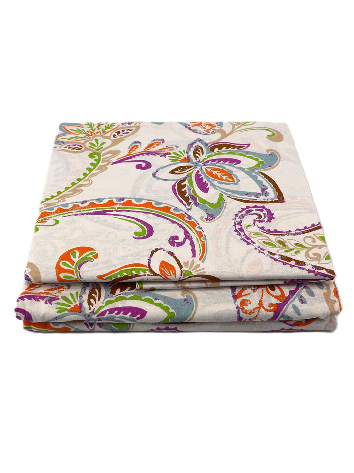 BOMBAY DYEING Brown Floral Cotton 140 TC Double Queen Bedsheet Set-2.28 m X 2.54 m