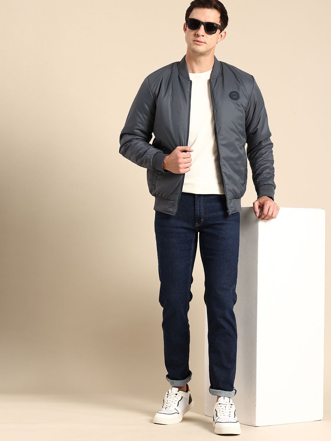 Being Human Mandarin Collar Long Sleeves Bomber Jacket
