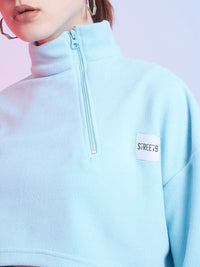 STREET 9 High Neck Crop Sweatshirt