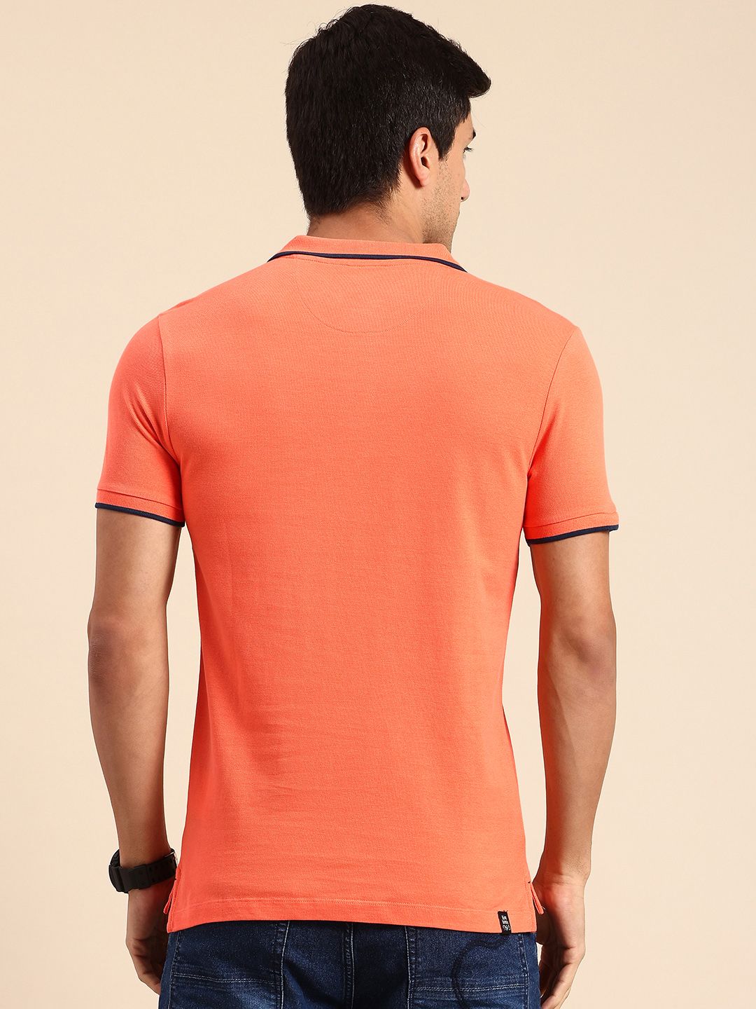 Being Human Pure Cotton Striped Polo Collar T-shirt