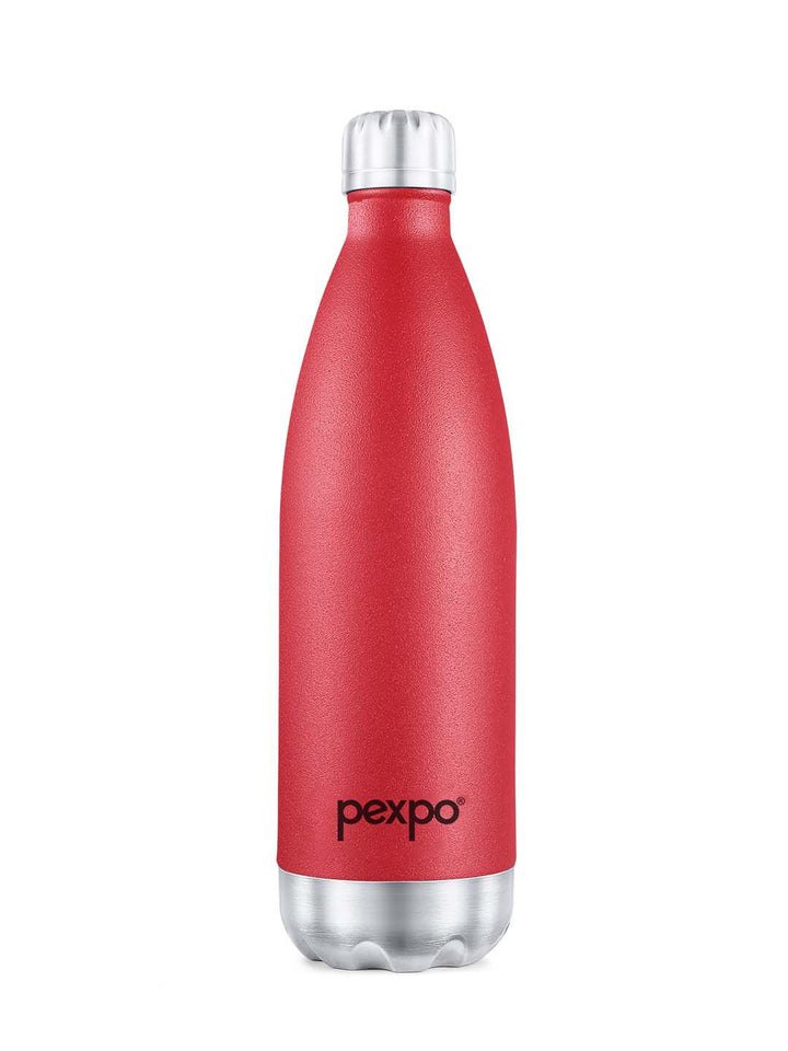 Pexpo Electro Red ISI Certified Thermosteel 24Hrs Hot & Cold Insulated Water Bottle 980ml