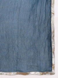KALINI Floral Yoke Design Straight Kurta With Trousers & Dupatta