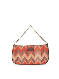 ZOUK Geometric Printed Structured Baguette Hobo Bag