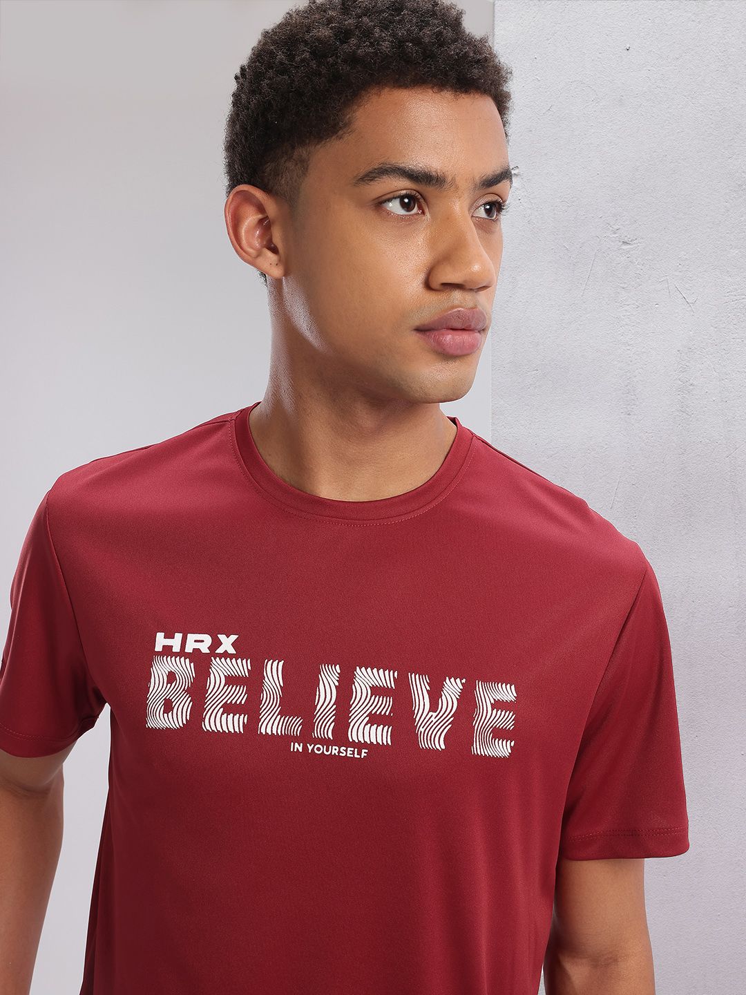 HRX by Hrithik Roshan Twin Collection Typography Printed Rapid-Dry Training T-shirt