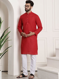 SOJANYA Checked Mandarin Collar Long Sleeves Straight Kurta