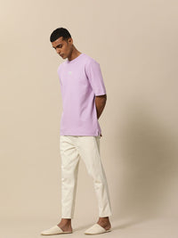 Mr Bowerbird Men Lavender Pure Cotton Philosophy Oversized T-shirt