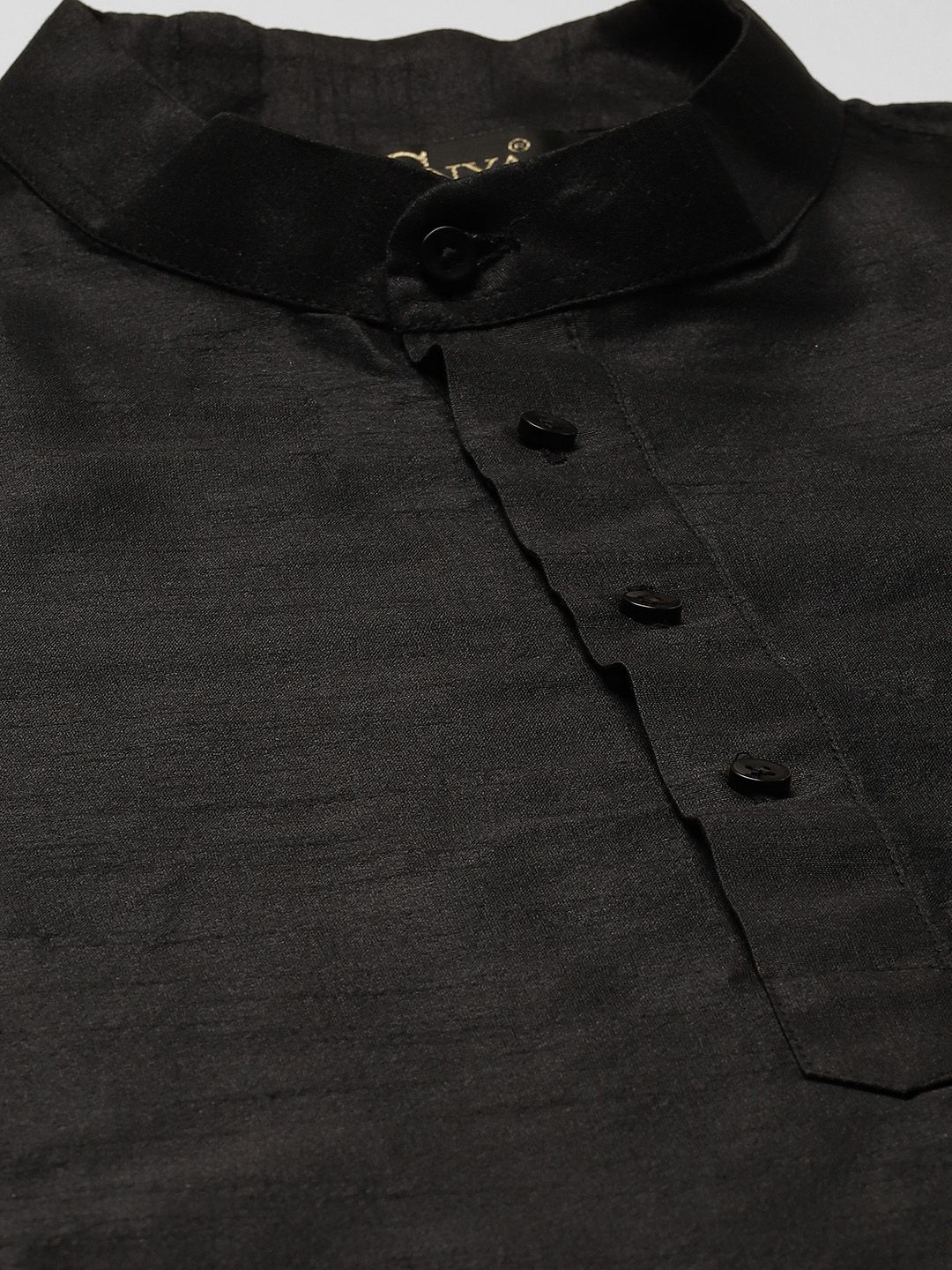 SOJANYA Lelaki Motif Etnik Hijau & Hitam Cetak Kurta & Churidar dengan Jaket Disesuaikan