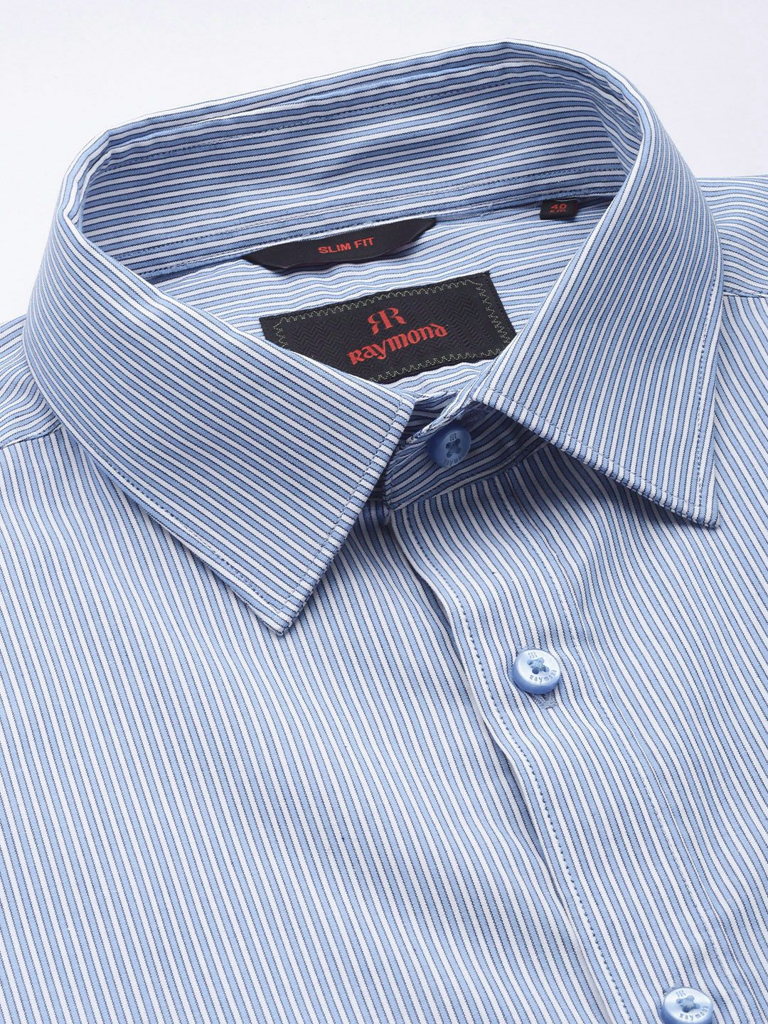 Raymond Pure Cotton Slim Fit Striped Formal Shirt