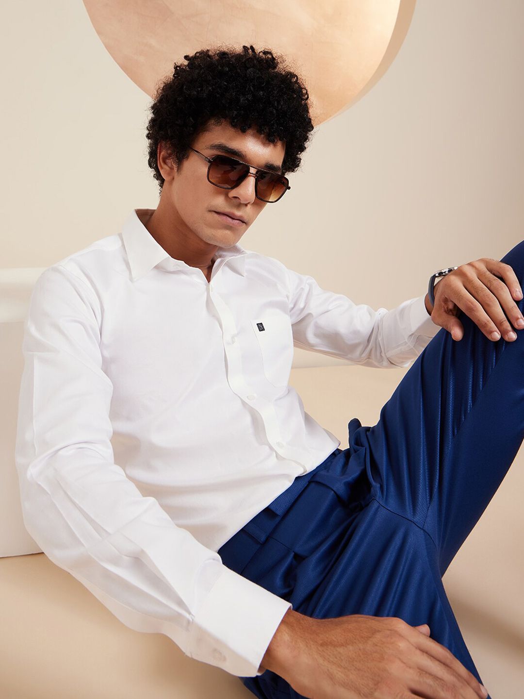 DENNISON Brand Logo Cotton Satin Shirt