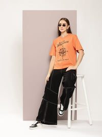 DILLINGER Women Graphic Printed Oversized T-shirt