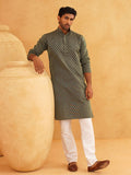 SOJANYA Motif Etnik Tenunan Rekaan Kurta Kolar Mandarin Dengan Churidar