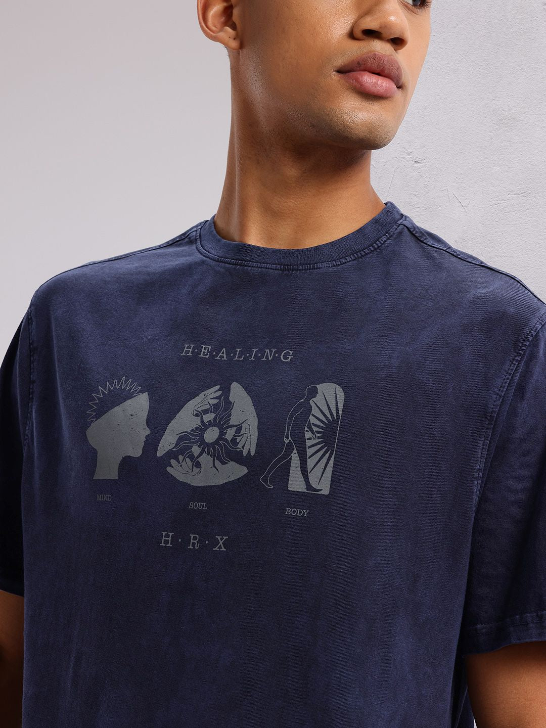HRX by Hrithik Roshan Printed Pure Cotton Yoga T-shirt