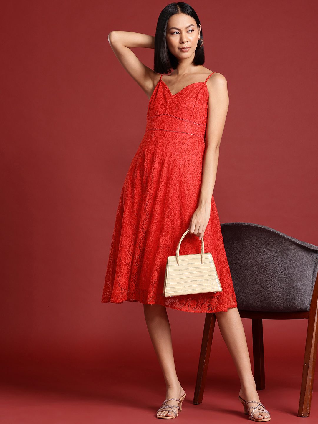all about you Lace A-Line Midi Dress