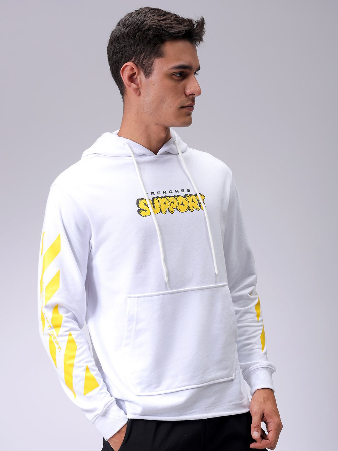 The Indian Garage Co Men Cotton Printed Hooded Sweatshirt