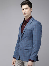 Park Avenue Memeriksa Super Slim Fit Blazer Formal Single-Breasted