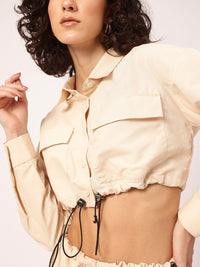 DressBerry Street Smart Styles Crop Shirt & Parachute Pants Co-Ords