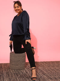 CURVY STREET Plus Size Embellished Boat Neck Top