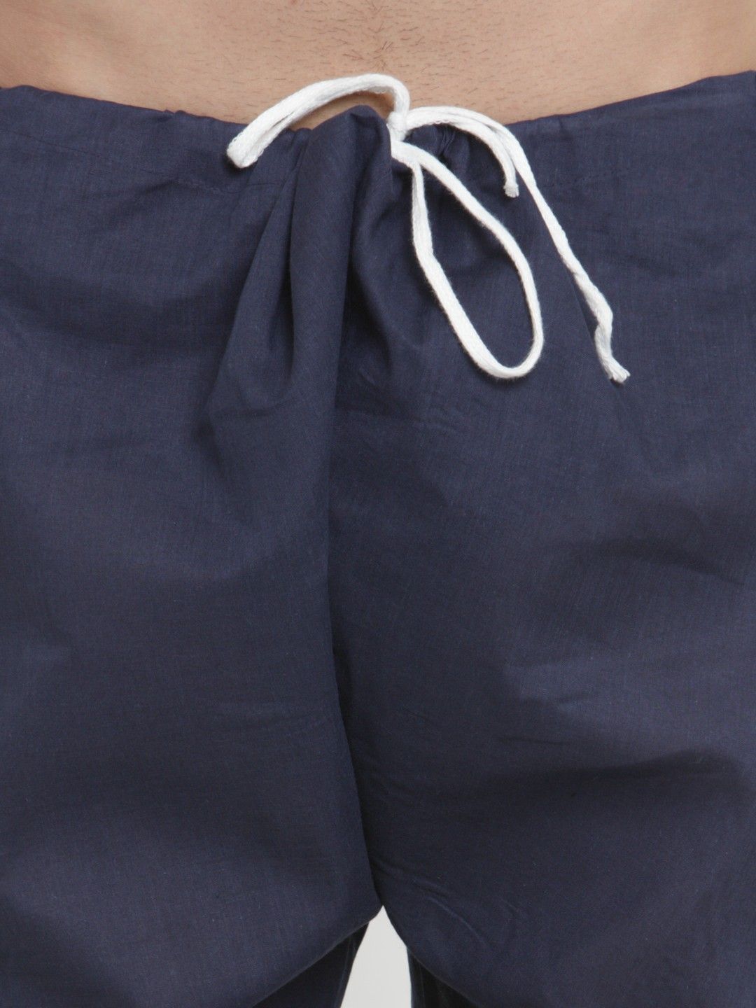 Jompers Men Navy Blue Embroidered  Kurta with Churidar
