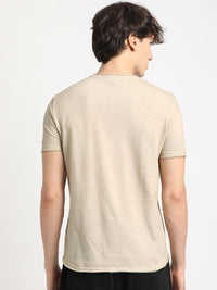 THE BEAR HOUSE Round Neck Pure Cotton Slim Fit T-shirt