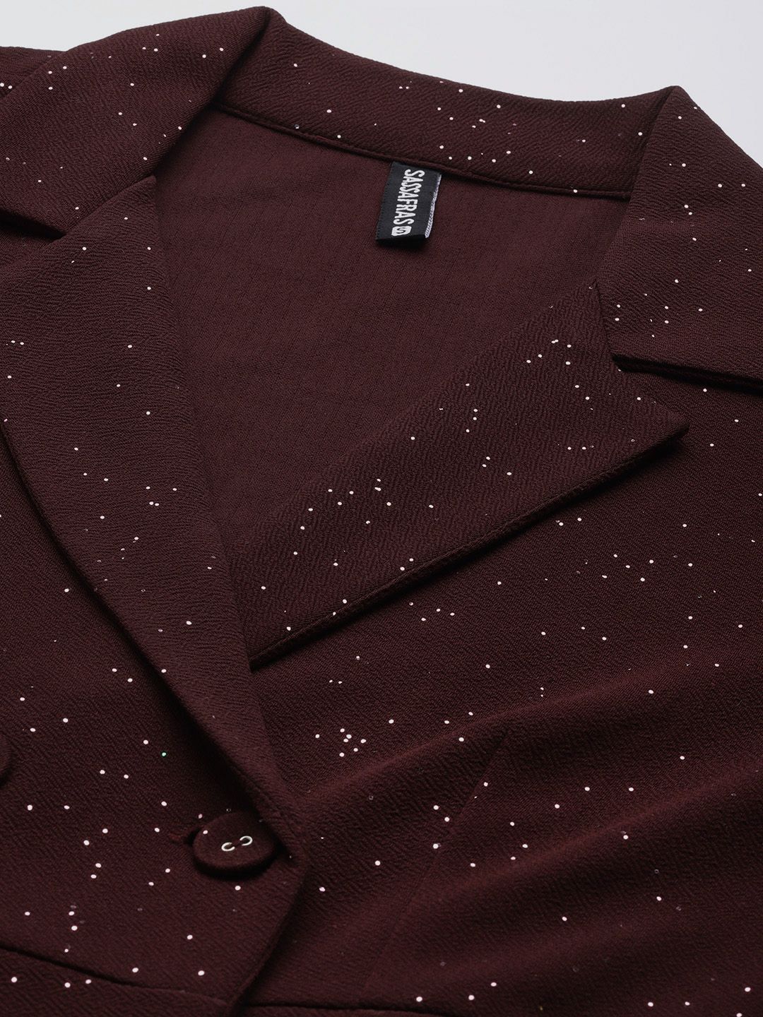 SASSAFRAS Women Burgundy Solid Shirt Dress