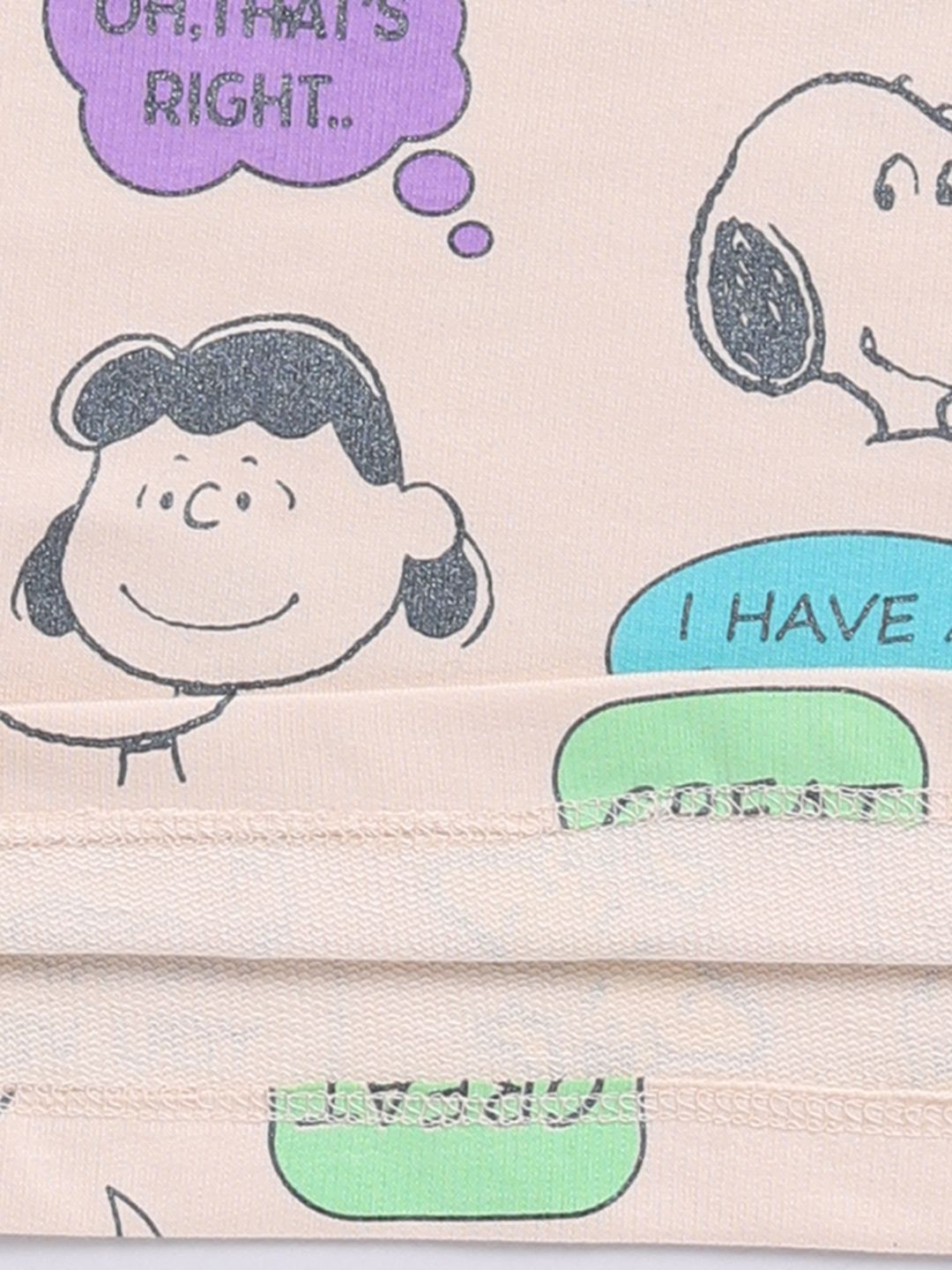 Happy Faces Girls Peanuts Printed Pure Cotton T-shirt with Shorts