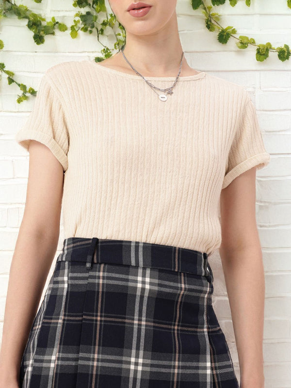 Dressberry rajutan self -striped atas