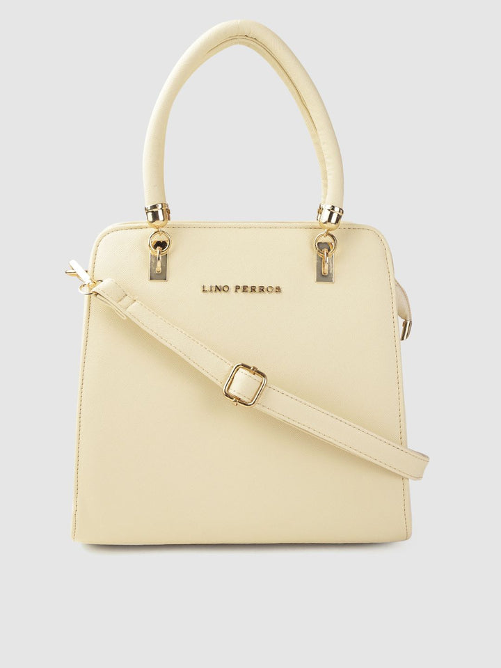 Lino Perros Off-White Solid Handheld Bag