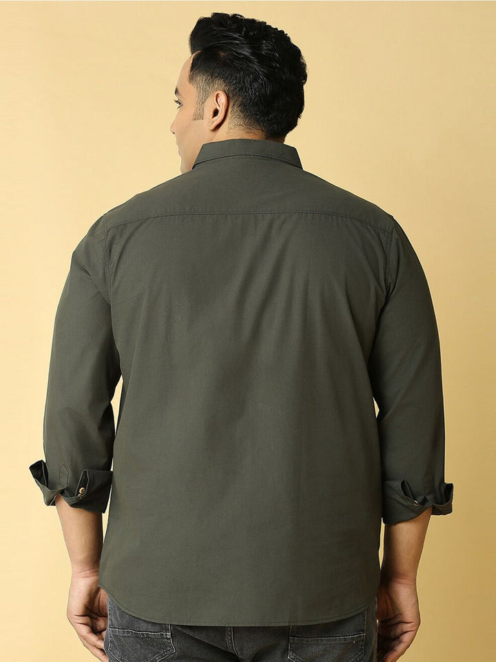 Thomas Scott Plus Size Cotton Premium Slim Fit Opaque Casual Shirt