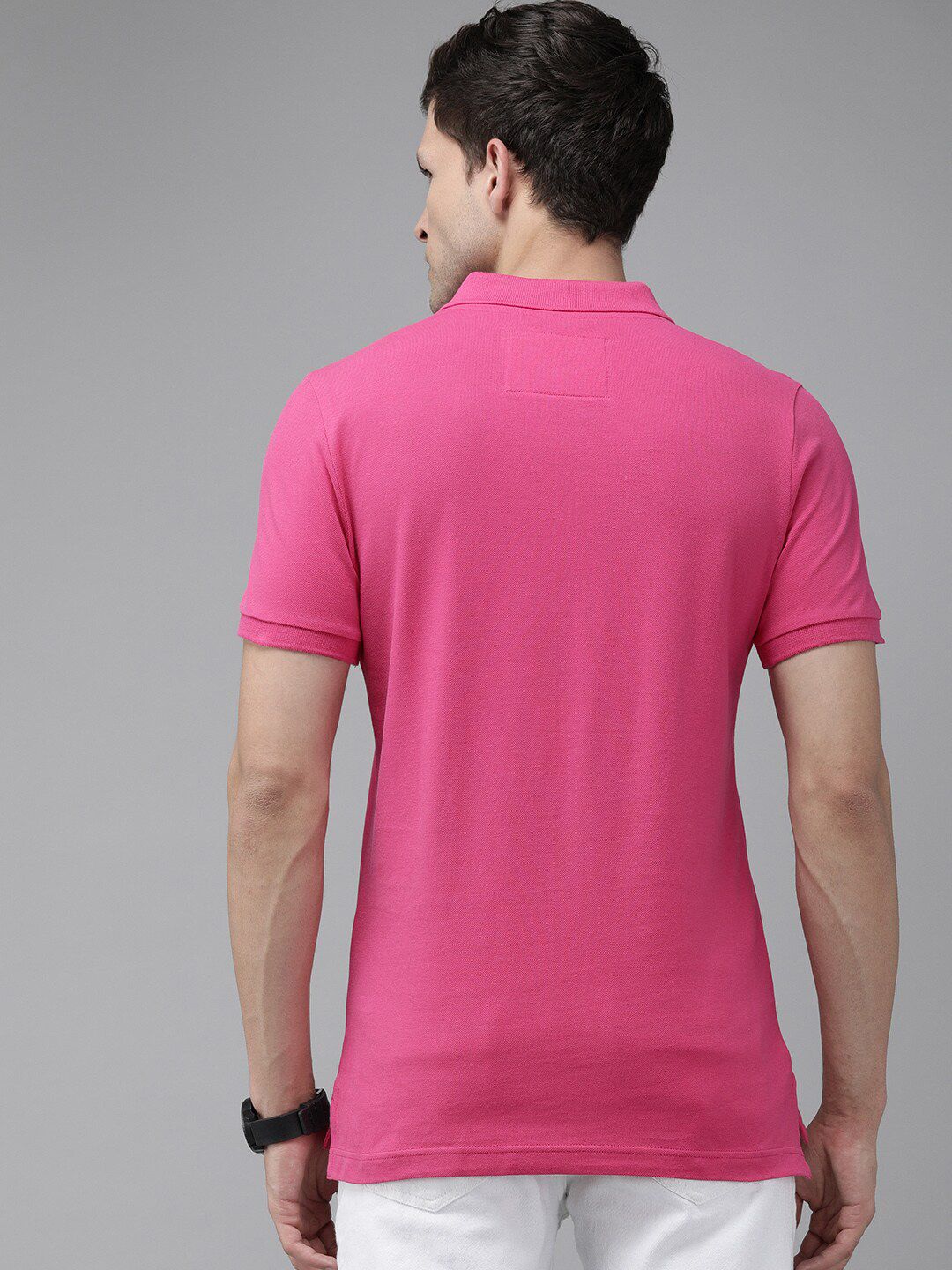 THE BEAR HOUSE Polo Collar Cotton Slim Fit Pure Cotton T-shirt