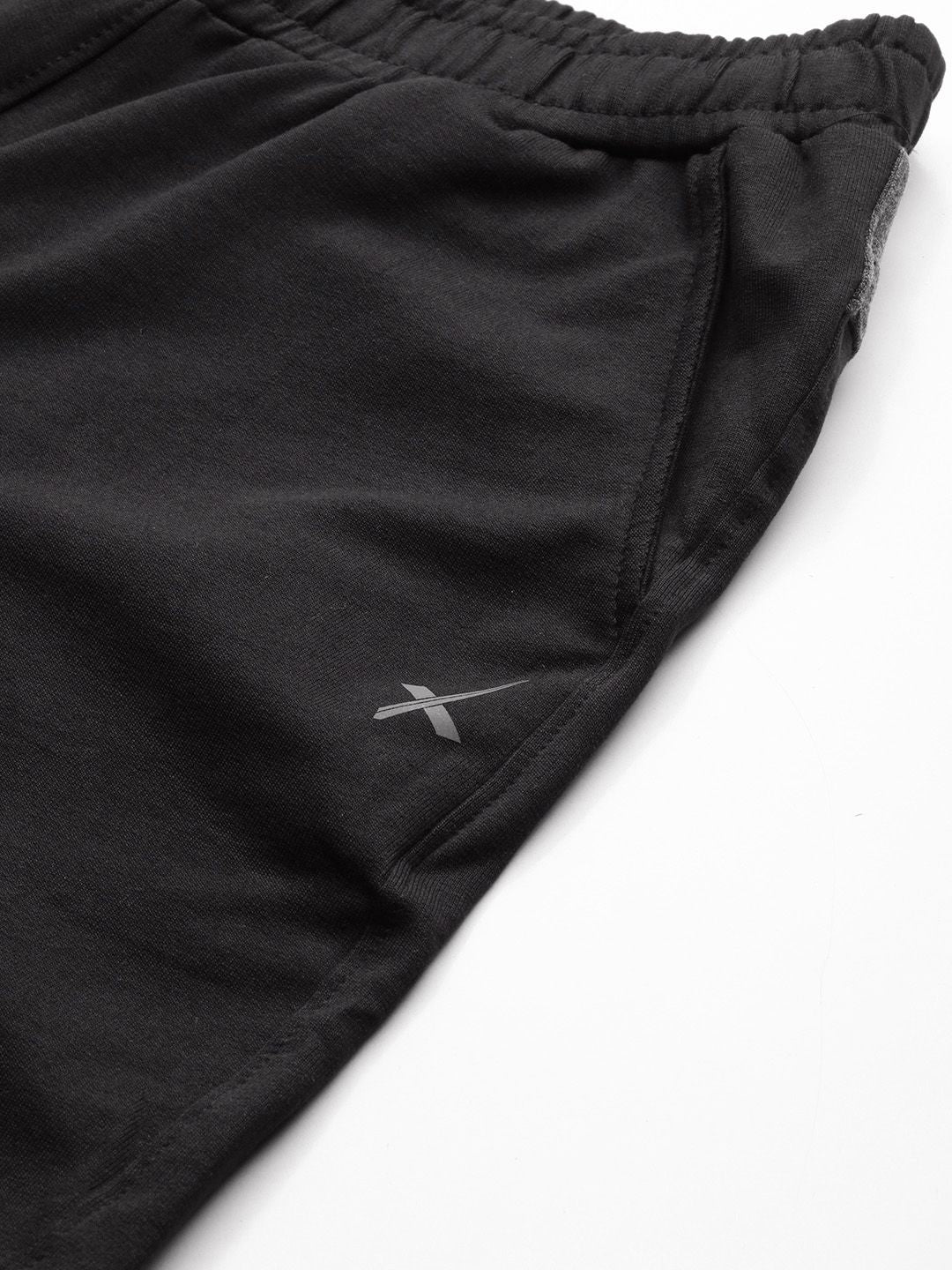 HRX By Hrithik Roshan Women Jet Black Colourblock Regular Fit Lycra Rapid-Dry Antimicrobial Training Joggers