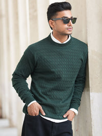 Powerlook Men Self-Design Pullover Sweater