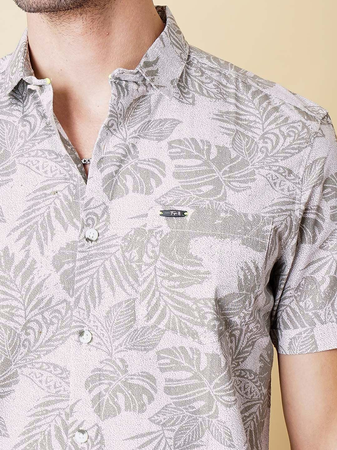 The Indian Garage Co Men Slim Fit Tropical Printed Resortwear Shirt