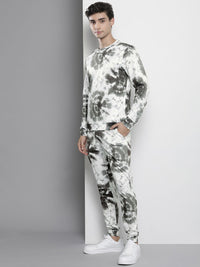 The Indian Garage Co Men Off-White & Charcoal Grey Dyed Sweatshirt & Joggers Set