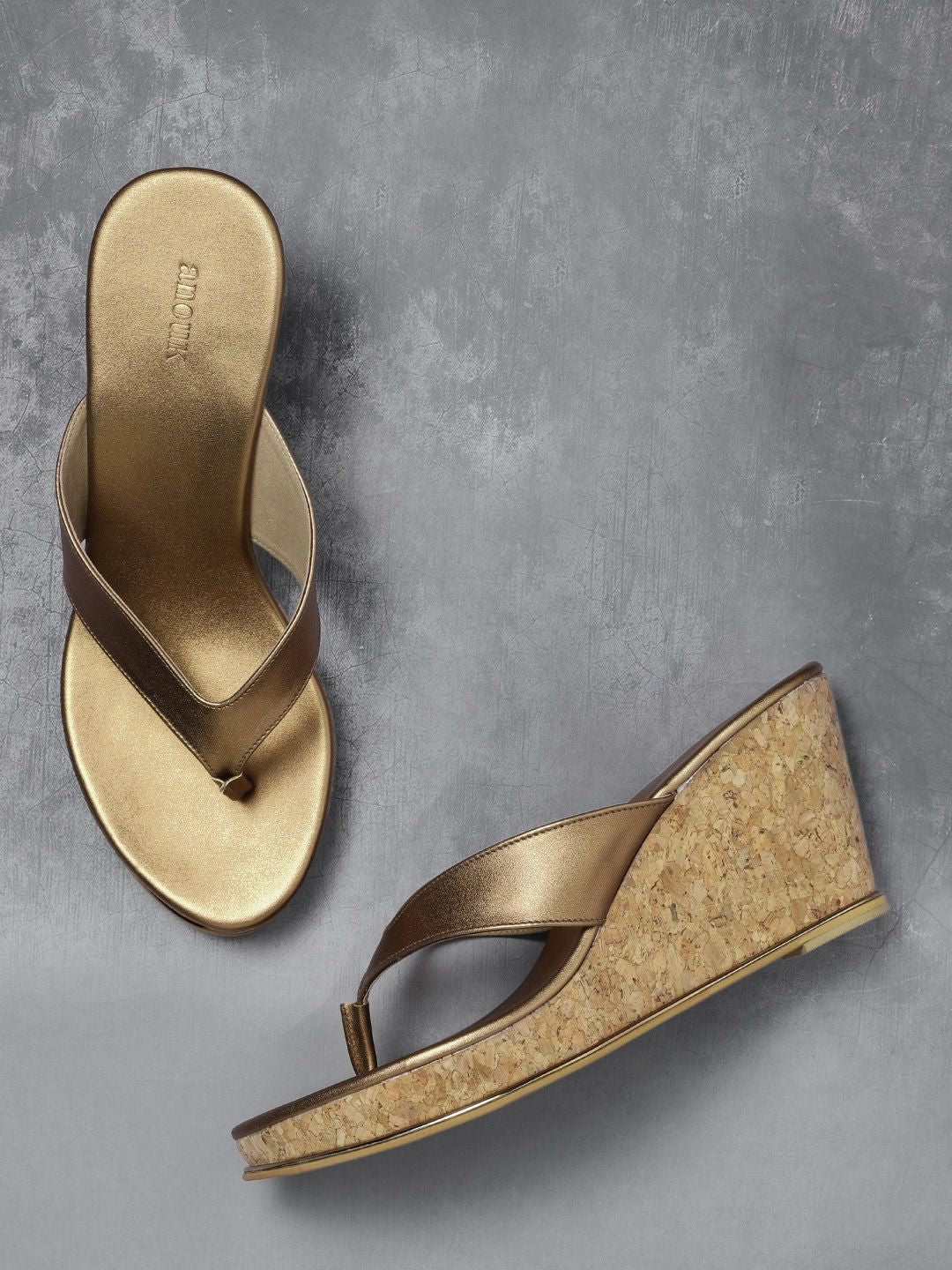 Anouk Women Copper-Toned Solid Wedges