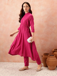 all about you Empire Pure Cotton Tie-Up Detailed Kurta with Trousers