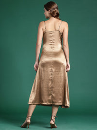 DressBerry Satin A-Line Midi Dress