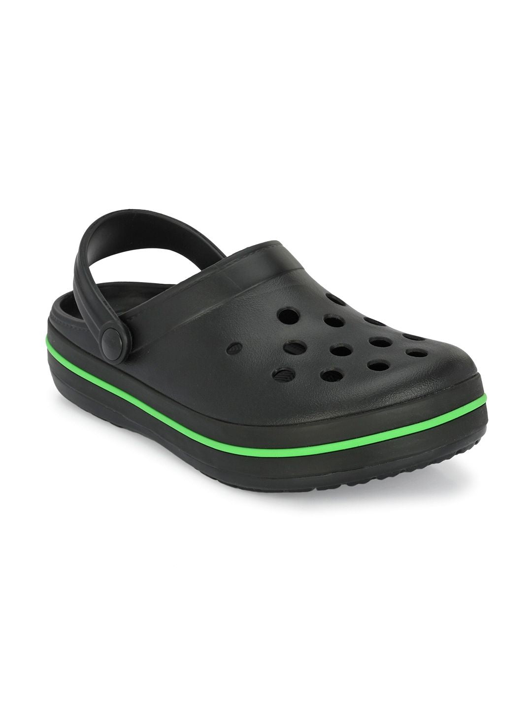 HRX by Hrithik Roshan Men Black & Green Rubber Clogs