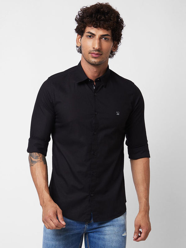 Spykar Cotton Spread Collar Baju Kasual