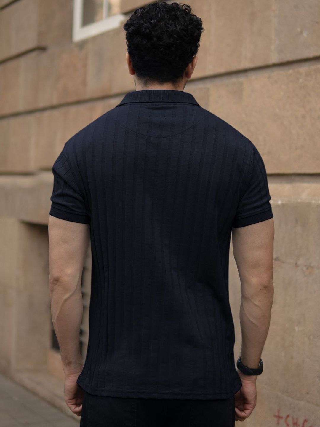 Powerlook SS25 Self Design Polo Collar T-Shirt