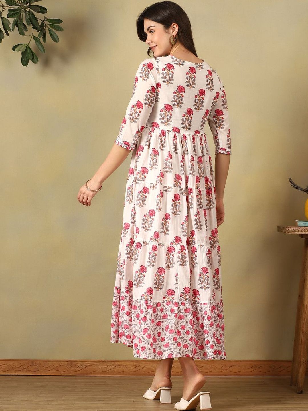 Mamicha Floral Print A-Line Maxi Dress