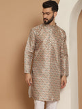Anouk Men Motif Etnik Beige Bercetak Kurta